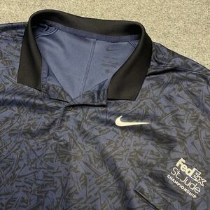 Nike FedEx St Jude Championship Polo Shirt Mens XL Navy Blue Dri-FIT  Golf AOP